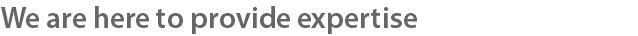 We are here to provide expertise
